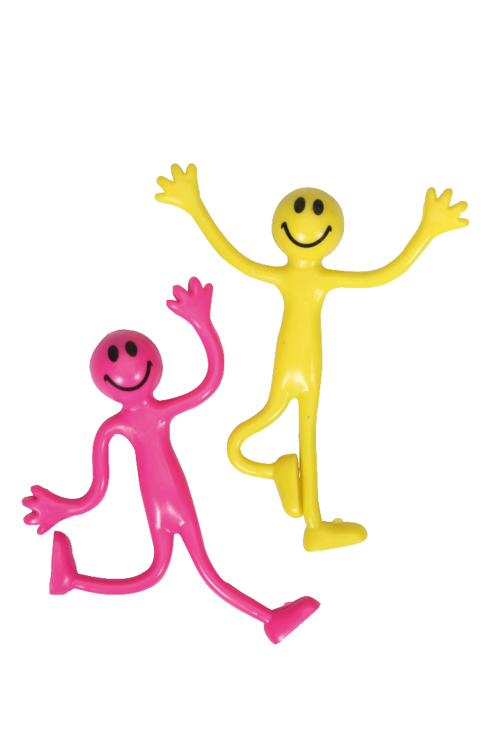 Pink and Yellow Bendy Smiley Character Fidget