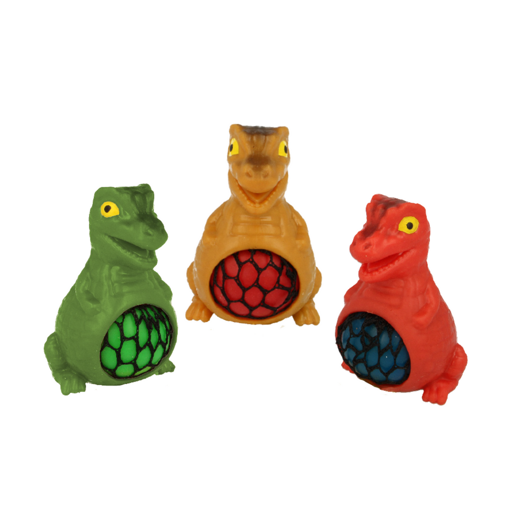 Fumfings Dinosaur Meshables Squeezy Green, Brown and Red